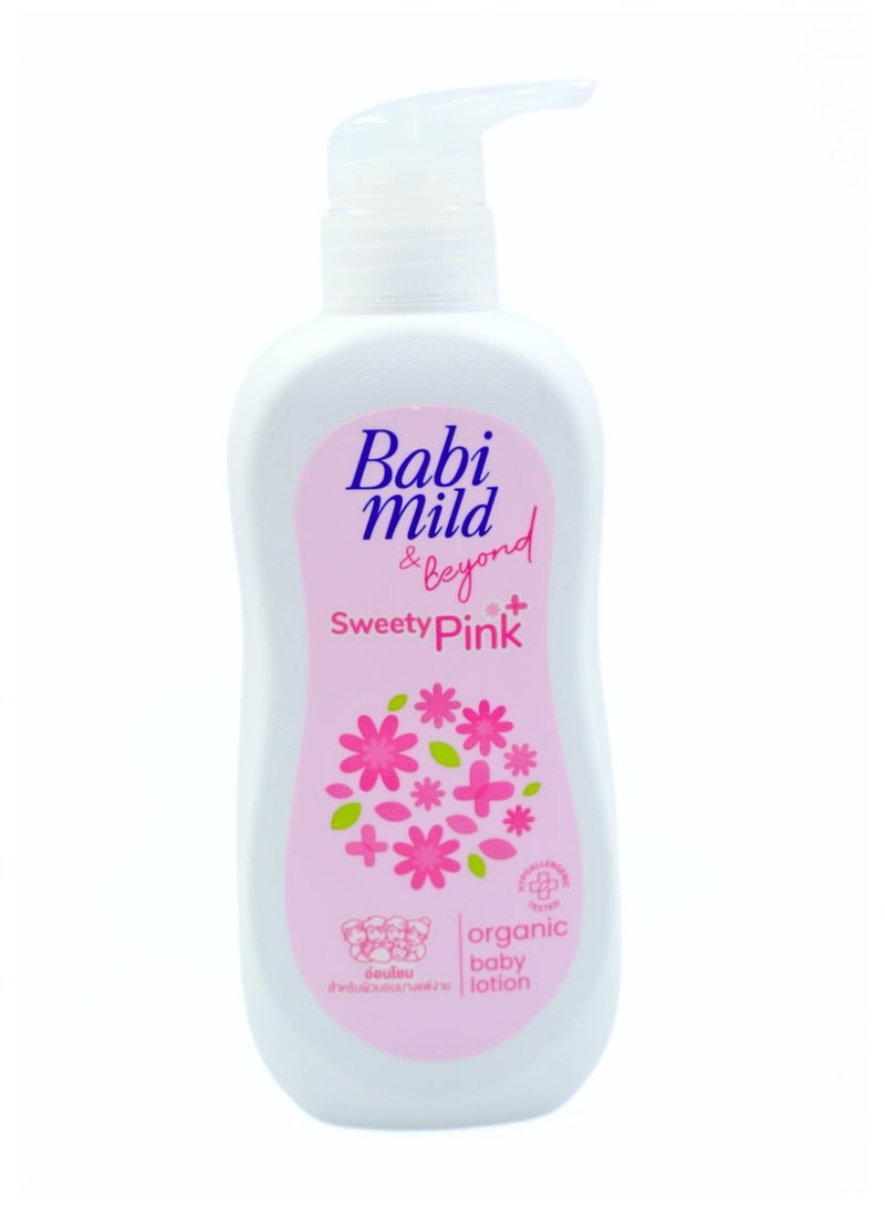 Babi Mild & Beyond Sweety Pink Organic Baby Lotion – Gentle Touch Moisturizing Care for Soft & Smooth Baby Skin (0+ Months)350ml